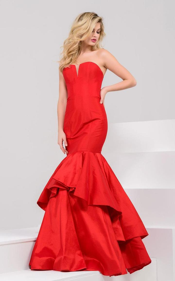 Jovani - 32901 Strapless Fitted Tiered Mermaid Gown