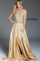 Jovani - 47687 Beaded High Halter A-line Gown