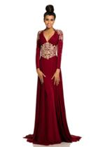 Johnathan Kayne - 8107 Queen Anne Embellished Jersey Gown