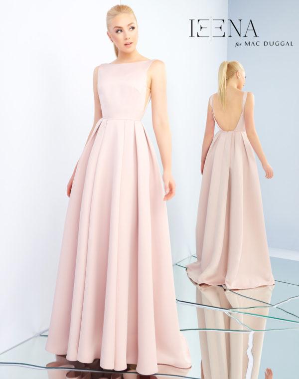 Ieena Duggal - 25945i Sleeveless Bateau Pleated Ballgown With Train