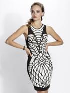 Baccio Couture - Pinar Mesh Painted Short Dress