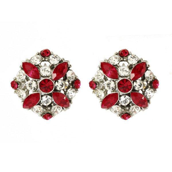 Ben-amun - Ruby Crystal Button Earrings