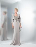 Marsoni By Colors - M115 Beaded Empire Long Dress With Blazer