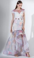 Saiid Kobeisy - 3429 Printed Tulle Trumpet Dress With Train