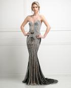 Cinderella Divine - Strapless Sweetheart Beaded Sheath Gown