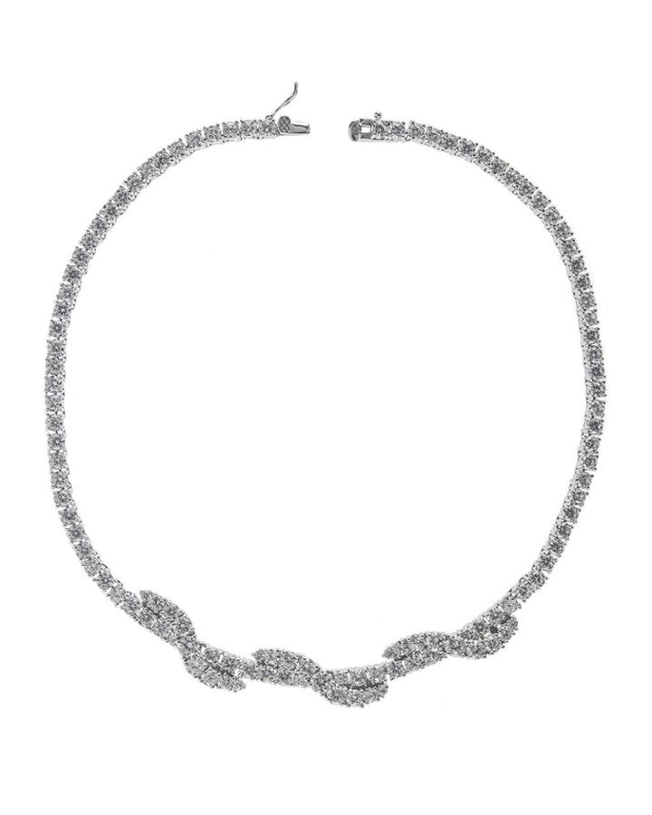 Cz By Kenneth Jay Lane - Round Cz Twist Necklace
