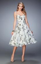 La Femme - 22533 Strapless Floral Print Cocktail Dress