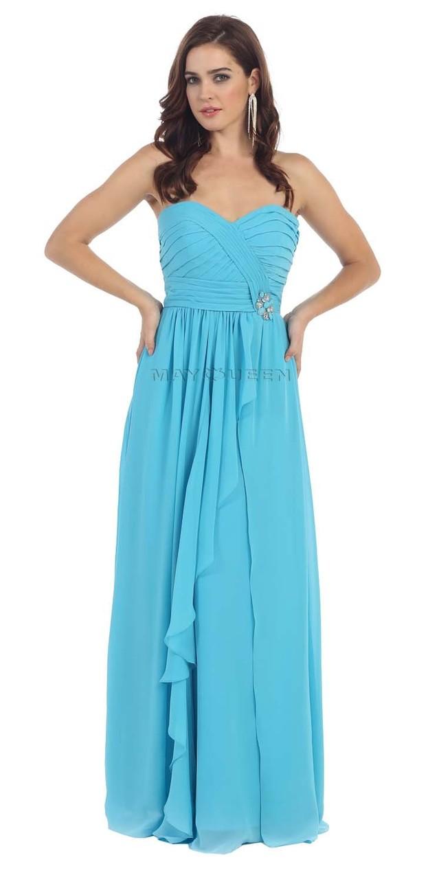 May Queen - Sophisticated Pleated Sweetheart Chiffon A-line Dress Mq895b