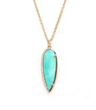 Rachael Ryen - Pave Drop Pendant Turquoise