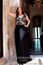 Sydney's Closet - Sc4037 Plus Size Dress In Black/cream