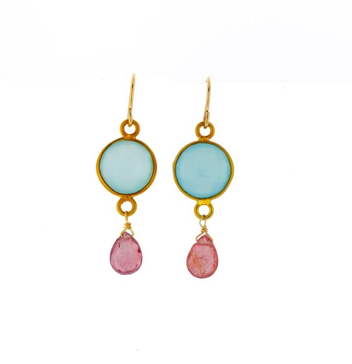 Mabel Chong - Oval Bezel Set Drop Earrings-wholesale