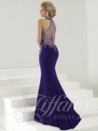 Tiffany Designs - Crisscross Haltered Neckline Mermaid Gown 16180