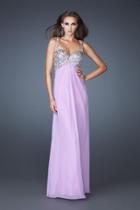 La Femme - 18841 Crystal Crusted Chiffon Gown