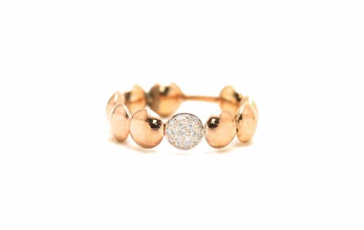Tresor Collection - Lente Ring With Diamond Accent In 18k Rose Gold 1720317508