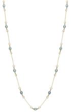 Tresor Collection - Rainbow Moonstone & Blue Topaz Necklace In 18k Yellow Gold