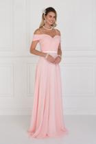 Elizabeth K - Gl1523 Off Shoulder Twisted Bodice Chiffon Gown