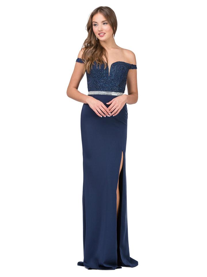 Dancing Queen - Beaded Lace Off-shoulder Fitted Dress