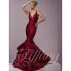 Tiffany Designs - Lithe Ruffled Mikado Mermaid Evening Gown 46100