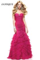 Janique - Strapless Fitted Mermaid Long Gown Ja1363