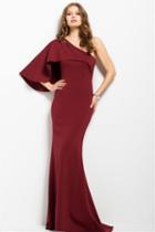 Jovani - 45190 Cape Sleeved Asymmetric A-line Dress