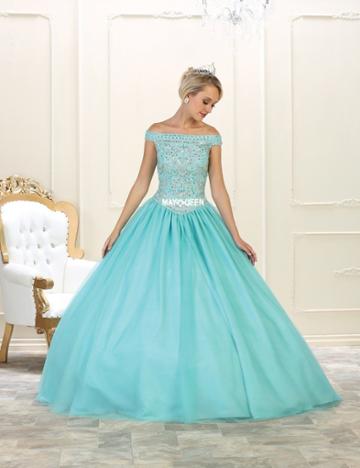 May Queen - Embellished Off-shoulder Ballgown