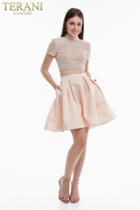 Terani Couture - 1822h7836 Two Piece High Neck A-line Cocktail Dress