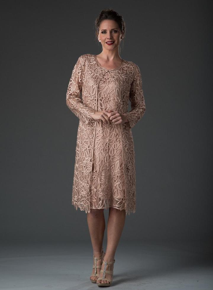Soulmates - C88084 Beaded Short Duster Dress Set