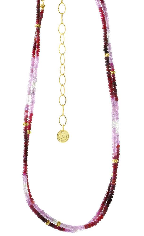 Nina Nguyen Jewelry - July Ruby Birthstone Harmony Long Vermeil Necklette
