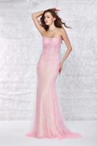 Angela And Alison - 61069 Strapless Corset Boned Illusion Lace Gown
