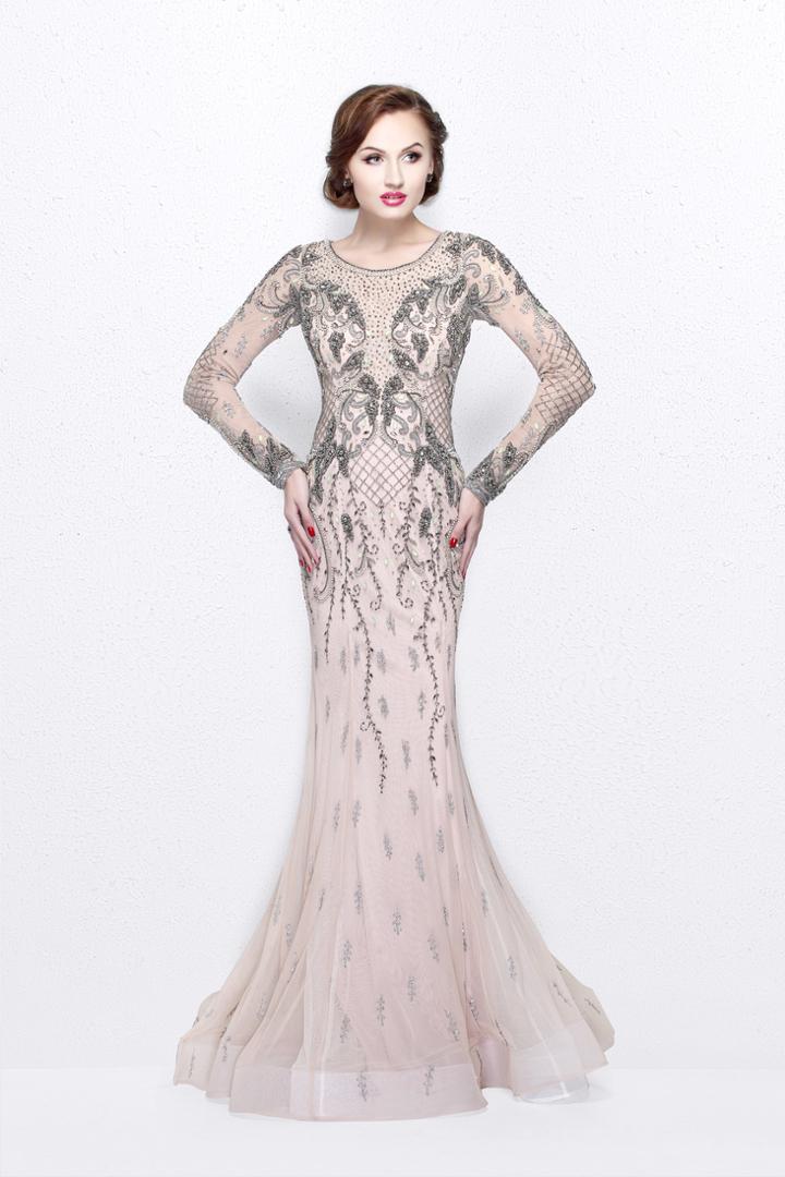 Primavera Couture - Lavishly Adorned Bateau Mermaid Gown 1756