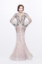 Primavera Couture - Lavishly Adorned Bateau Mermaid Gown 1756