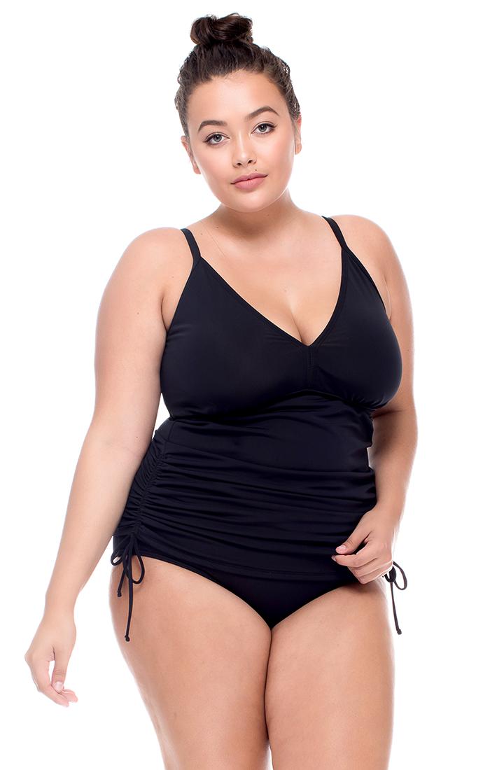 Curve Swimwear - Emme Tankini Top 397f/gblck