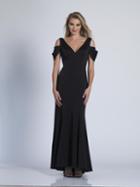 Dave & Johnny - 3407 Sleek Deep V-neck Sheath Dress