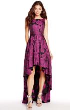 Alyce Paris - 60166 Floral Print Jacquard High Low A-line Dress