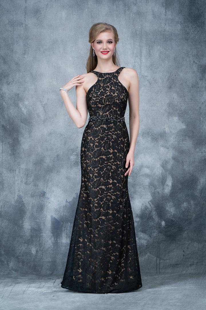 Nina Canacci - 2127 Jewel Neck Fitted Lace Evening Gown