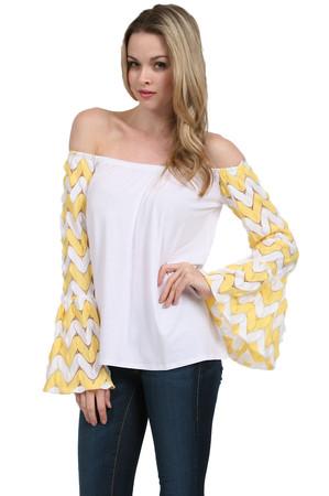Vava By Joy Han Wave Skyler Off Shoulder Top In Yellow