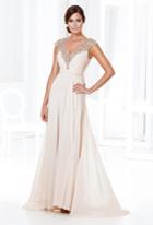 Terani Couture - Embellished V-neck A-line Dress M3803w