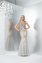 Colors Dress - 1421 Sheer Neckline Embellished Mermaid Gown