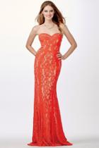 Jovani - Jvn34752 Strapless Paneled Lace Sweetheart Gown