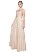 Glow By Colors - G737l Cap Sleeve Chiffon Evening Gown