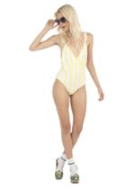 Lolli Swimwear - Morning One Piece In Mellow Yellow Stripes