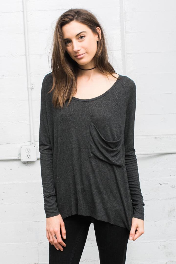 Joah Brown - After Party Pocket Tee In Charcoal