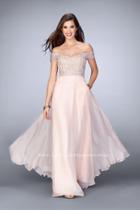 Off-the-shoulder Beaded Lace Chiffon Prom Dress 24001