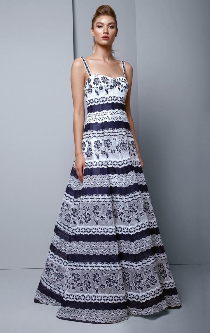 Beside Couture By Gemy - Bc1344 Two Tone Lace Semi-sweetheart Dress
