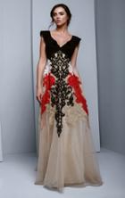 Beside Couture By Gemy - Bc1330 V-neck Embellished A-line Evening Gown