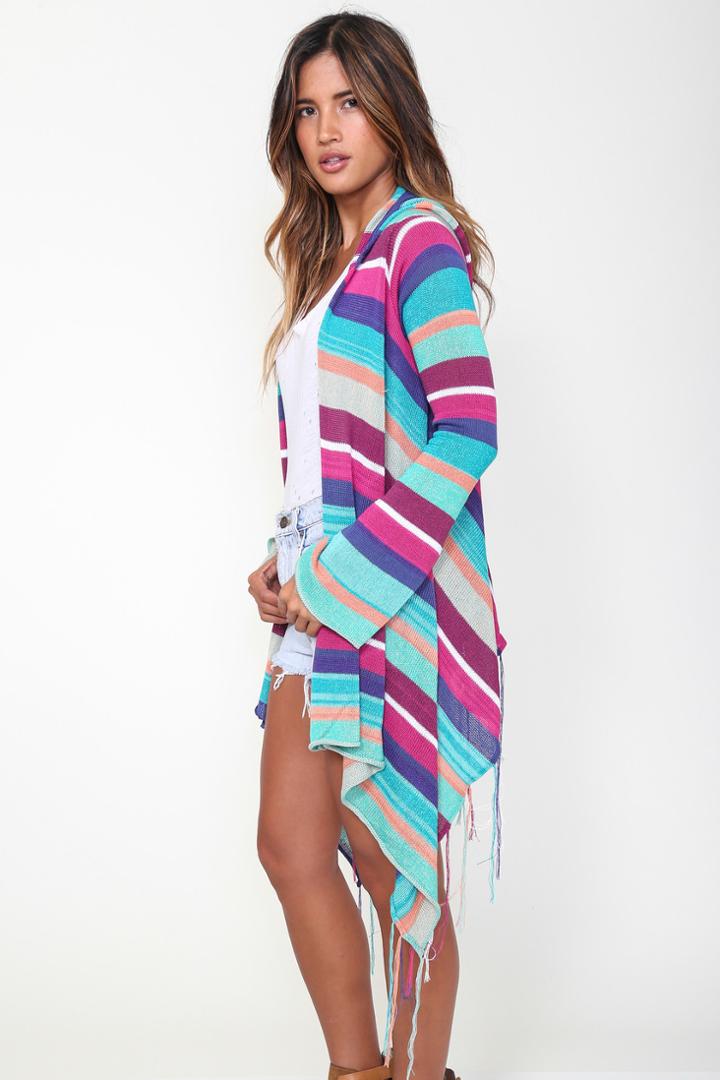Goddis Linsey Hooded Wrap W Fringe In Venezuela 'last One' S/m