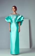 Saiid Kobeisy - 3181 Tiered Illusion Off-shoulder Gown