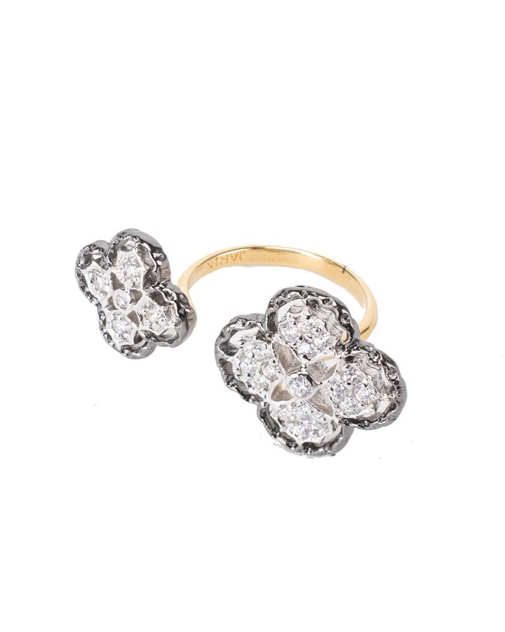 Jarin K Jewelry - Gunmetal Double Clover Ring