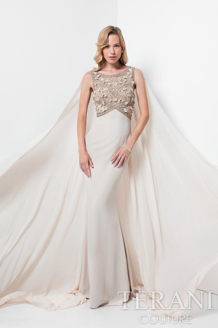 Terani Evening - Reigning Beaded Bateau Neck Mermaid Dress 1713m3460