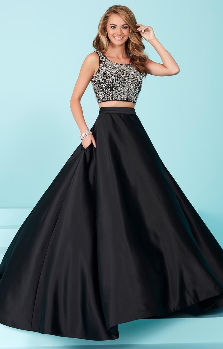 Tiffany Designs - 16258 Two-piece Crystal Ornate Bodice Mikado Gown